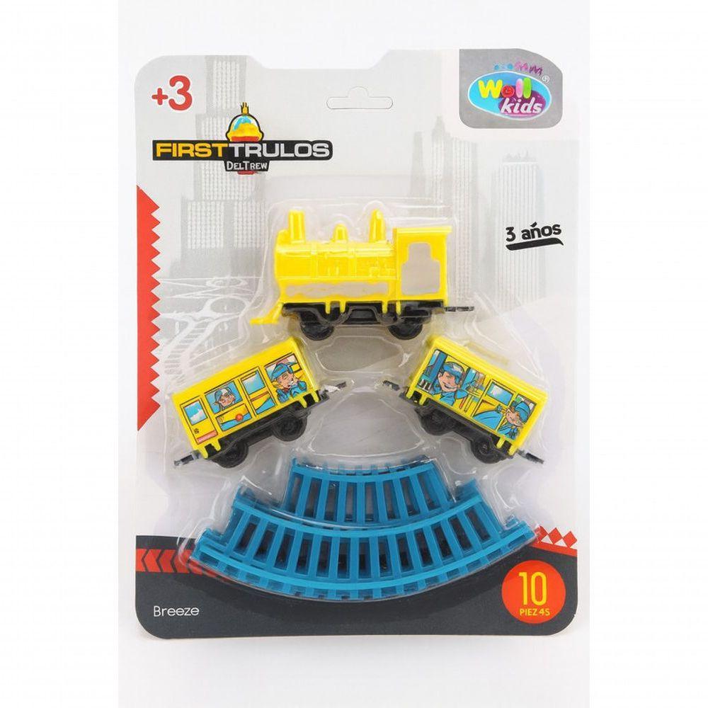 Trenzinho Infantil Trilhos 3 Vagões Brinquedo Educativo Pilh - 9