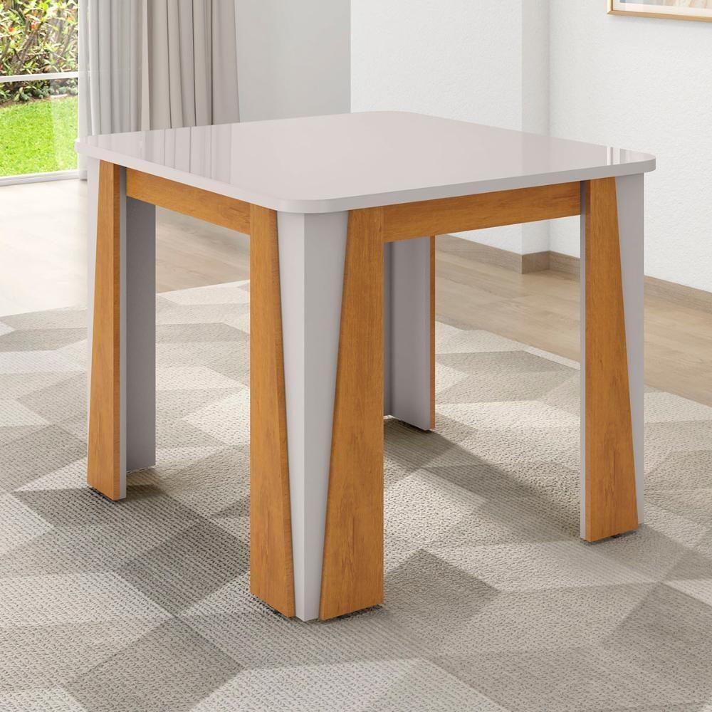 Mesa De Jantar Opera 4 Lugares Com Tampo De Vidro Naturale-off White - 2