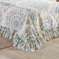 Kit Cobre Leito Colcha Bella Queen 3 Peças 400 Fios Estampado Com Babado - Mandala 5 - 100% Poliéster