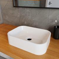 Cuba Pia Para Banheiro Retangular Oxford Branco Brilho - 2