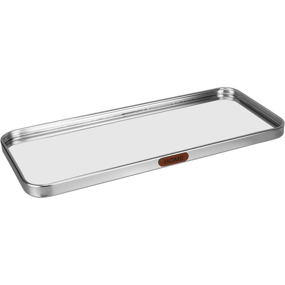 Bandeja Retangular Decorativa Em Metal Espelhado Home & Co - 1