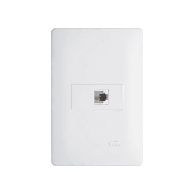 Tomada Para Telefone Fame Habitat Rj11 4 Vias Com Placa 4x2 Branco