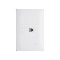 Tomada Para Telefone Fame Habitat Rj11 4 Vias Com Placa 4x2 Branco - 1