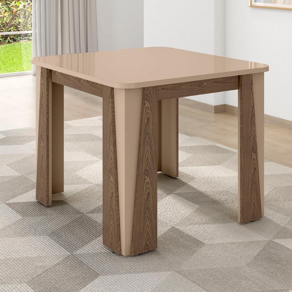 Mesa De Jantar Opera 4 Lugares Com Tampo De Vidro Carvalho-fendi - 2