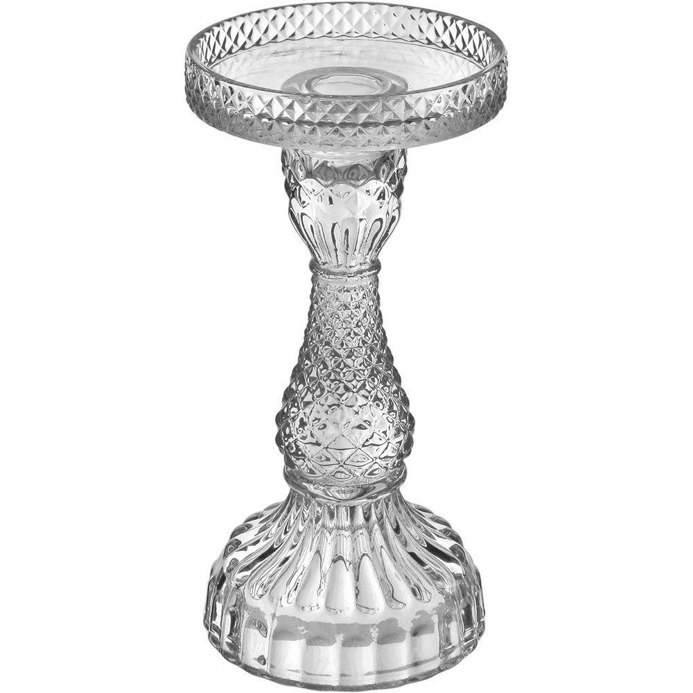 Castiçal Porta Velas Decorativo Home&co Eco Crystal 18x9x9cm Transparente - 1