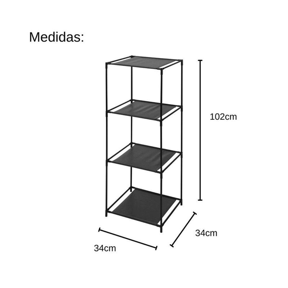 Organizador 4 Andares Ferro Tnt Multiuso Roupas Sapatos - 4