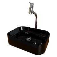 Cuba Pia Banheiro Oxford Torneira Dl08 Valvula Abs Preto Brilho - 1