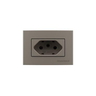 Placa Para Móveis 65x45 Com Tomada Margirius Sleek Colors 2p+t 10a Argila Argila