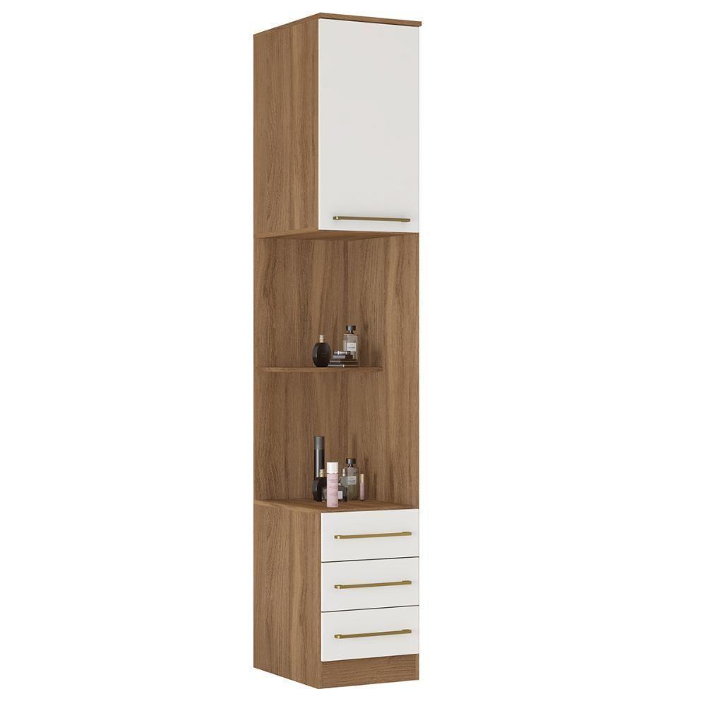 Armario Cabeceira Com 1 Porta E 3 Gavetas Irlanda Amendola-branco - 1