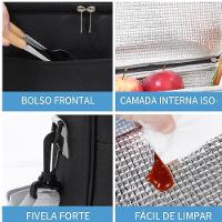 Bolsa Termica Lancheira Multiuso Frutas Bebida Marmita Trabalho Passeio Fitness Alca Ajustavel Bolso Porta Treco Preto - 3