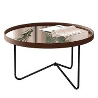 Mesa De Centro Alamanda Sala Espelhada Com Pés Metálicos Castanho-preto - 1