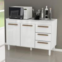 Balcão Grecia Com Tampo Para Cozinha 2 Portas E 3 Gavetas Branco-branco - 2