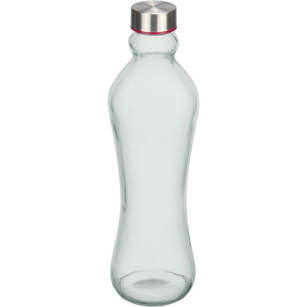 Garrafa 1 Litro água Suco Home&co Vidro Com Tampa 31x9x9cm - 1
