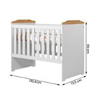 Berço 3 Em 1 Carinho Com Regulagem De Altura E Pés Fixo Branco-amadeirado