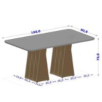 Mesa De Jantar Orquestra 6 Lugares Com Tampo De Vidro Naturale-off White - 3
