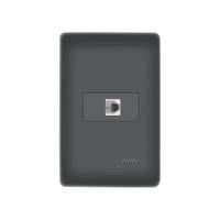 Tomada Para Telefone Fame Habitat Black Rj11 4 Vias Com Placa 4x2 Preto - 1