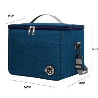 Bolsa Termica Frasqueira Fitness Academia Passeio Parque Escola Saco Impermeavel Alca Regulavel Bolsinho Azul - 9