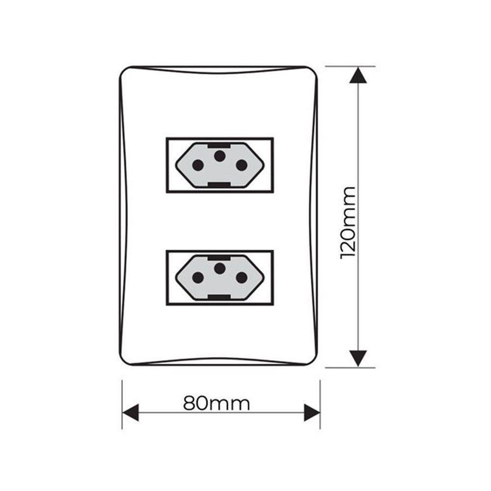 Tomada Dupla Fame Habitat Onix 2p+t 20a Com Placa 4x2 Onix - 2