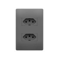 Tomada Dupla Fame Habitat Onix 2p+t 20a Com Placa 4x2 Onix - 1