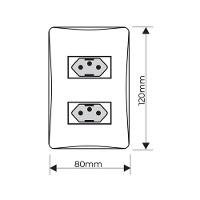 Tomada Dupla Fame Habitat Onix 2p+t 20a Com Placa 4x2 Onix - 2