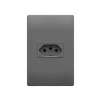 Tomada Fame Habitat Onix 2p+t 10a Com Placa 4x2 Onix - 1