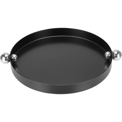 Bandeja Decorativa Redonda Home&co Metal 3x27x27cm Preto