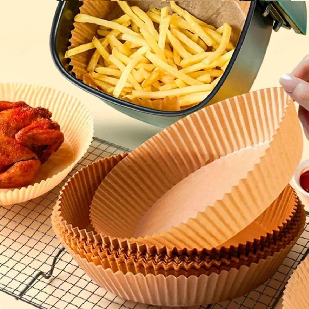 Kit 50 Forma De Papel Air Fryer Forminha Descartavel Fritadeira Eletrica Antiaderente Redonda 20cm Alimentos - 2