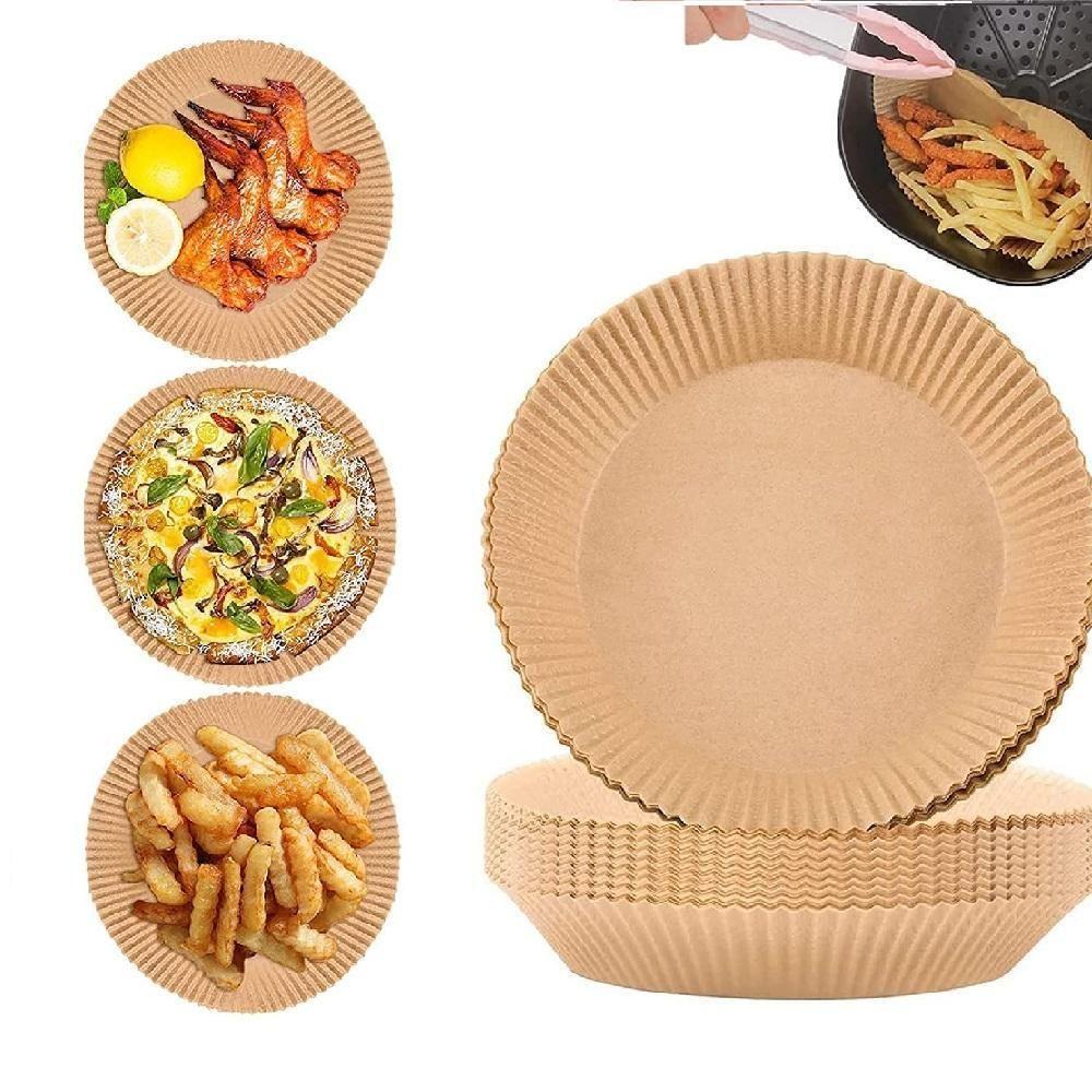 Kit 50 Forma De Papel Air Fryer Forminha Descartavel Fritadeira Eletrica Antiaderente Redonda 20cm Alimentos - 4