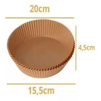 Kit 50 Forma De Papel Air Fryer Forminha Descartavel Fritadeira Eletrica Antiaderente Redonda 20cm Alimentos - 9