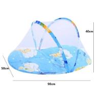 Berco Mosquiteiro Cama Bebe Colchonete Tenda Portatil Travesseiro Cercadinho Dobravel Colchao Almofada Fofo Azul - 7