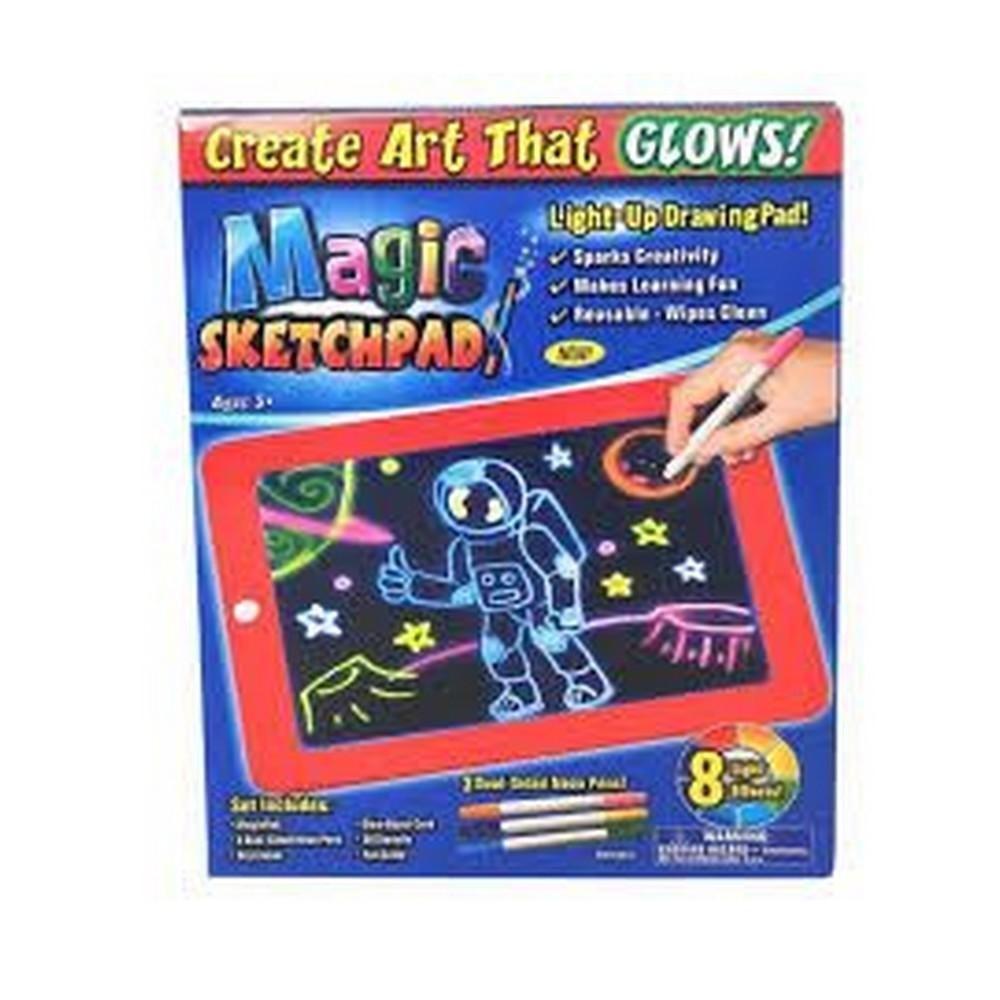 Lousa Magica De Desenhos 30 Atividades Neon 3d Led Quadro Iluminado Infantil Kit Completo 3 Canetas Tablet Criança Aviso - 6