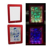 Lousa Magica De Desenhos 30 Atividades Neon 3d Led Quadro Iluminado Infantil Kit Completo 3 Canetas Tablet Criança Aviso - 5