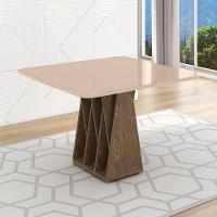 Mesa De Jantar Orquestra 4 Lugares Com Tampo De Vidro Carvalho-fendi - 2