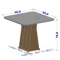 Mesa De Jantar Orquestra 4 Lugares Com Tampo De Vidro Carvalho-fendi - 3