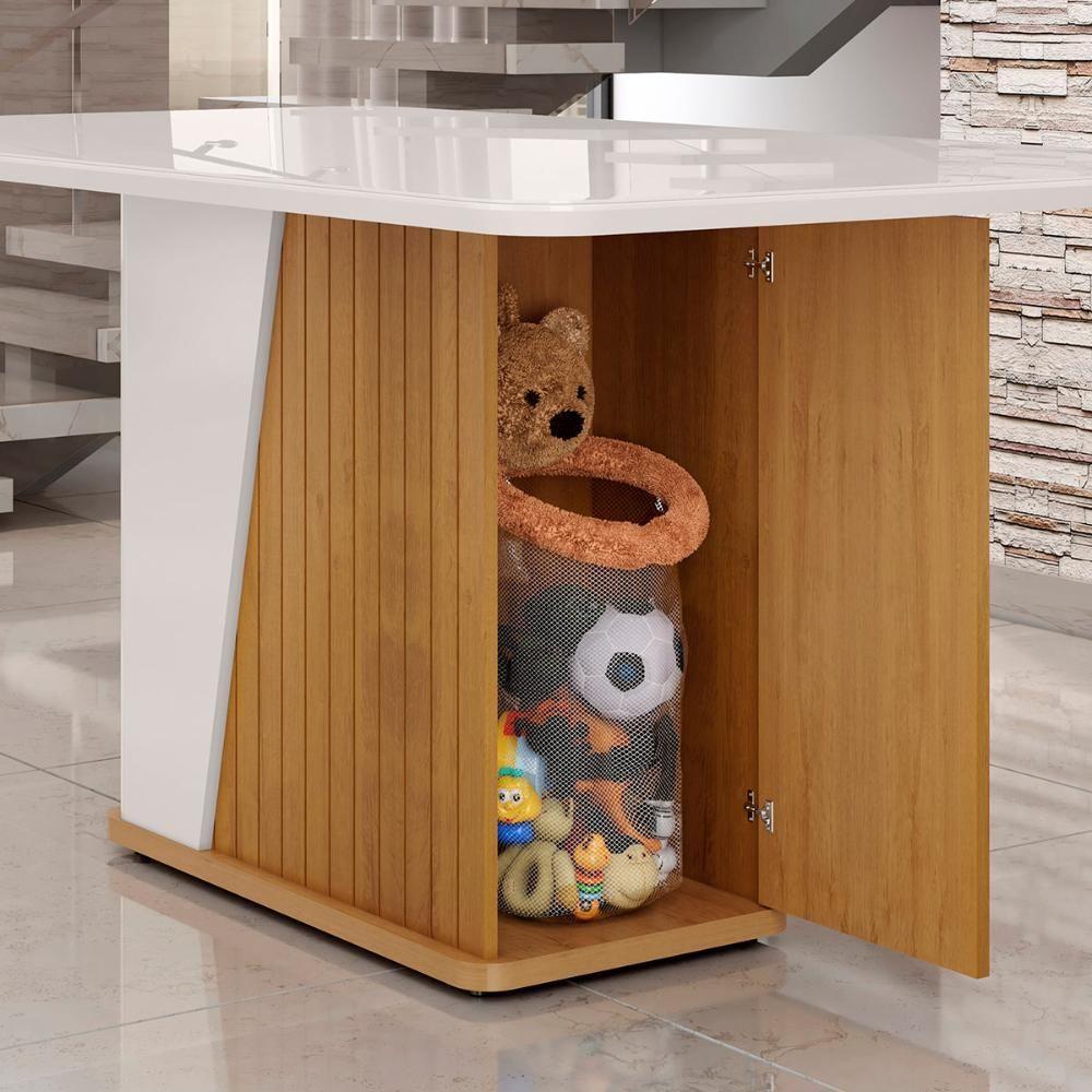 Mesa De Jantar Harmonia 4 Lugares Com Tampo De Vidro Naturale-off White - 3