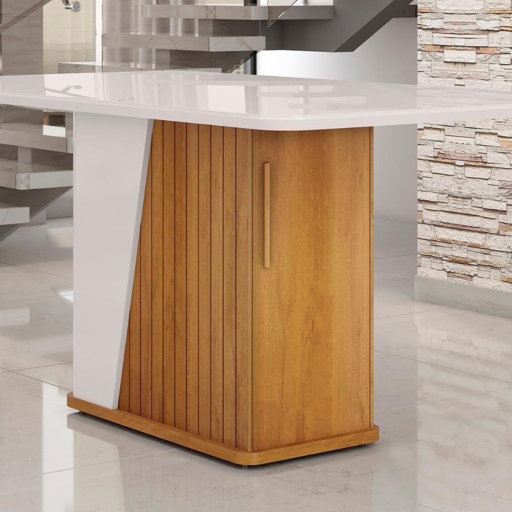 Mesa De Jantar Harmonia 4 Lugares Com Tampo De Vidro Naturale-off White - 5