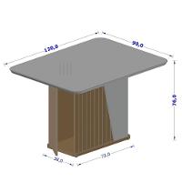 Mesa De Jantar Harmonia 4 Lugares Com Tampo De Vidro Naturale-off White