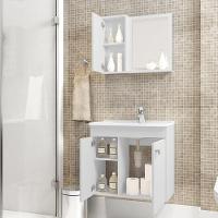 Gabinete Armario Banheiro Munique Com Cuba E Espelheira Branco - 3