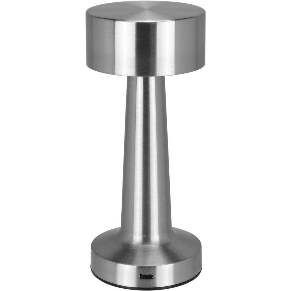 Luminaria De Mesa Decorativa Led Usb Metal Prata 22x9x9cm - 1