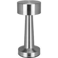 Luminaria De Mesa Decorativa Led Usb Metal Prata 22x9x9cm - 1