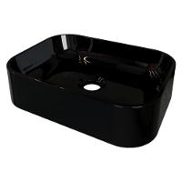 Cuba Pia Para Banheiro Retangular Oxford Preto Brilho - 1