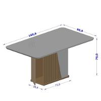 Mesa De Jantar Harmonia 6 Lugares Com Tampo De Vidro Carvalho-fendi - 2