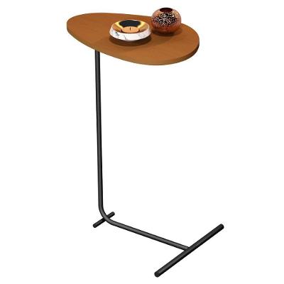 Mesa De Apoio De Sofá Orgânica Alamanda Com Pés De Metal Nature-preto Nature-preto