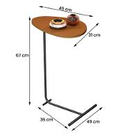 Mesa De Apoio De Sofá Orgânica Alamanda Com Pés De Metal Nature-preto Nature-preto - 4