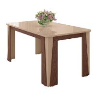 Mesa De Jantar Opera 6 Lugares Com Tampo De Vidro Carvalho-fendi - 1