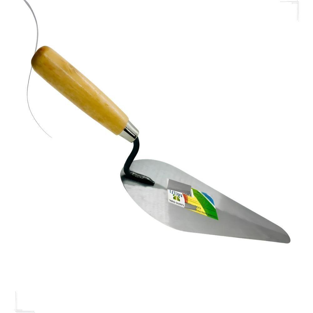 Colher De Pedreiro Canto Oval Profissional Espatula Construcao Jardinagem 8 Polegadas Cabo De Madeira - 3