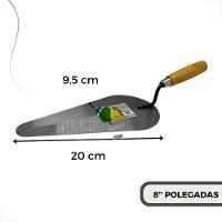 Colher De Pedreiro Canto Oval Profissional Espatula Construcao Jardinagem 8 Polegadas Cabo De Madeira - 6