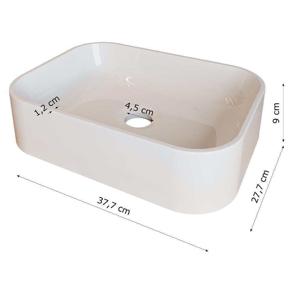 Cuba Pia Banheiro Oxford Torneira Dl08 Valvula Abs Branco Brilho - 3