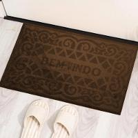 Capacho Emborrachado Aveludado Entrada Porta Loja Apartamento Tapete Antiderrapante Bem Vindo Marrom - 5