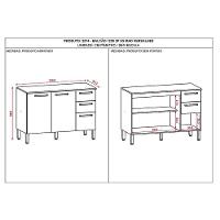 Balcão De Pia Ambiente Mad Versalhes 120 Cm Com Tampo Nogueira Off White - Kits Paraná - 4